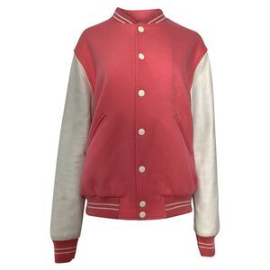 Celine x Scott Reeder Varsity Jacket in Pink Wool